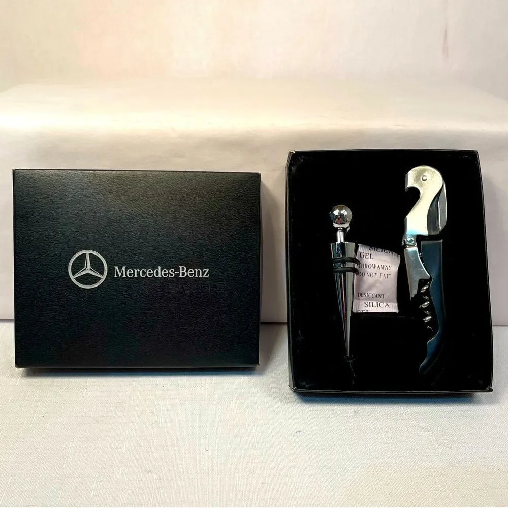 MERCEDES BENZ NIB CORKSCREW AND BOTTLE STOPPER